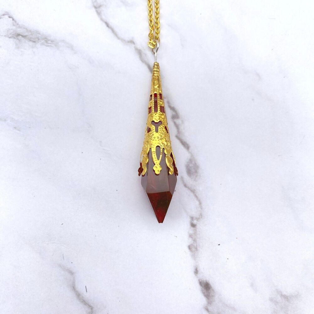 Blood Red Pendulum Necklace - Picture 5 of 11